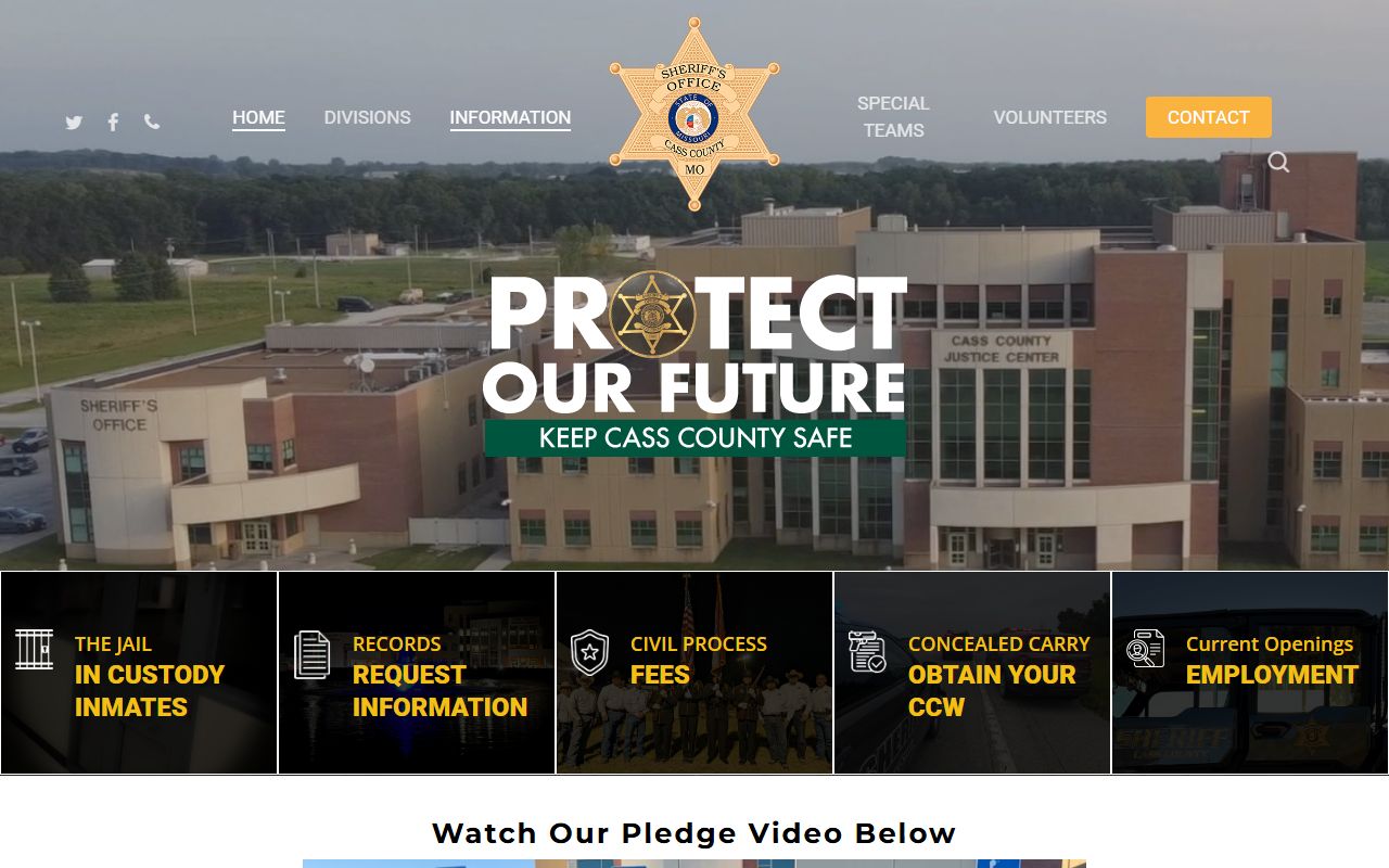 Cass County Sheriff's Office website for recent bookings information