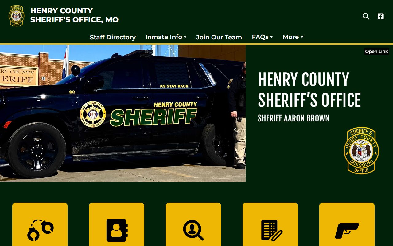 Henry County Sheriff Office website for booking and arrest information