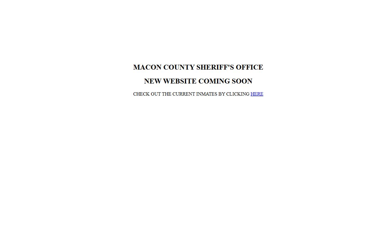 Macon County Sheriff's Office website for recent bookings