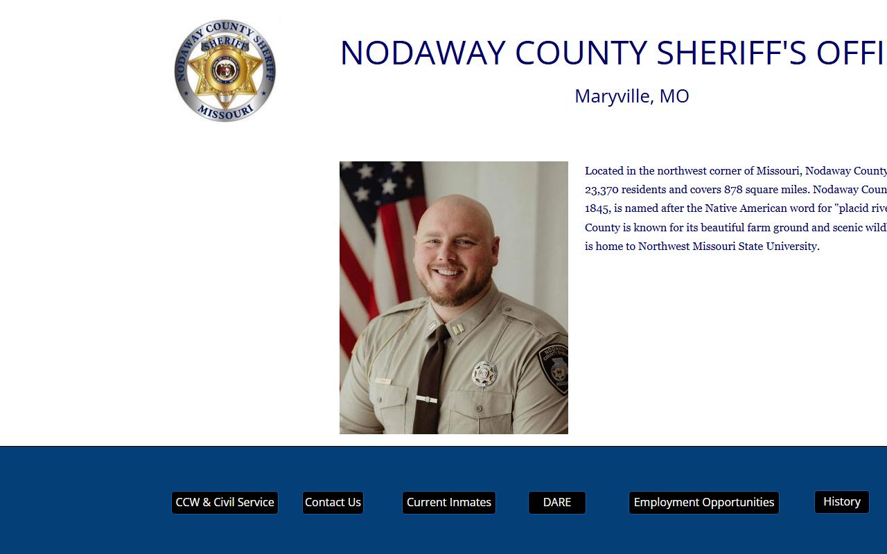 Nodaway County Sheriff's Office website for recent bookings