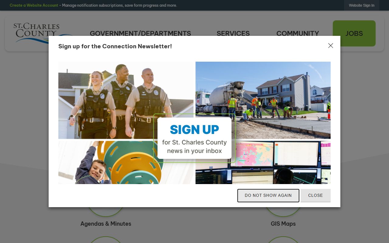 St. Charles County government website for booking records