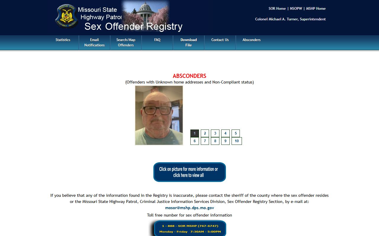 Missouri sex offender registry search tool related to booking records