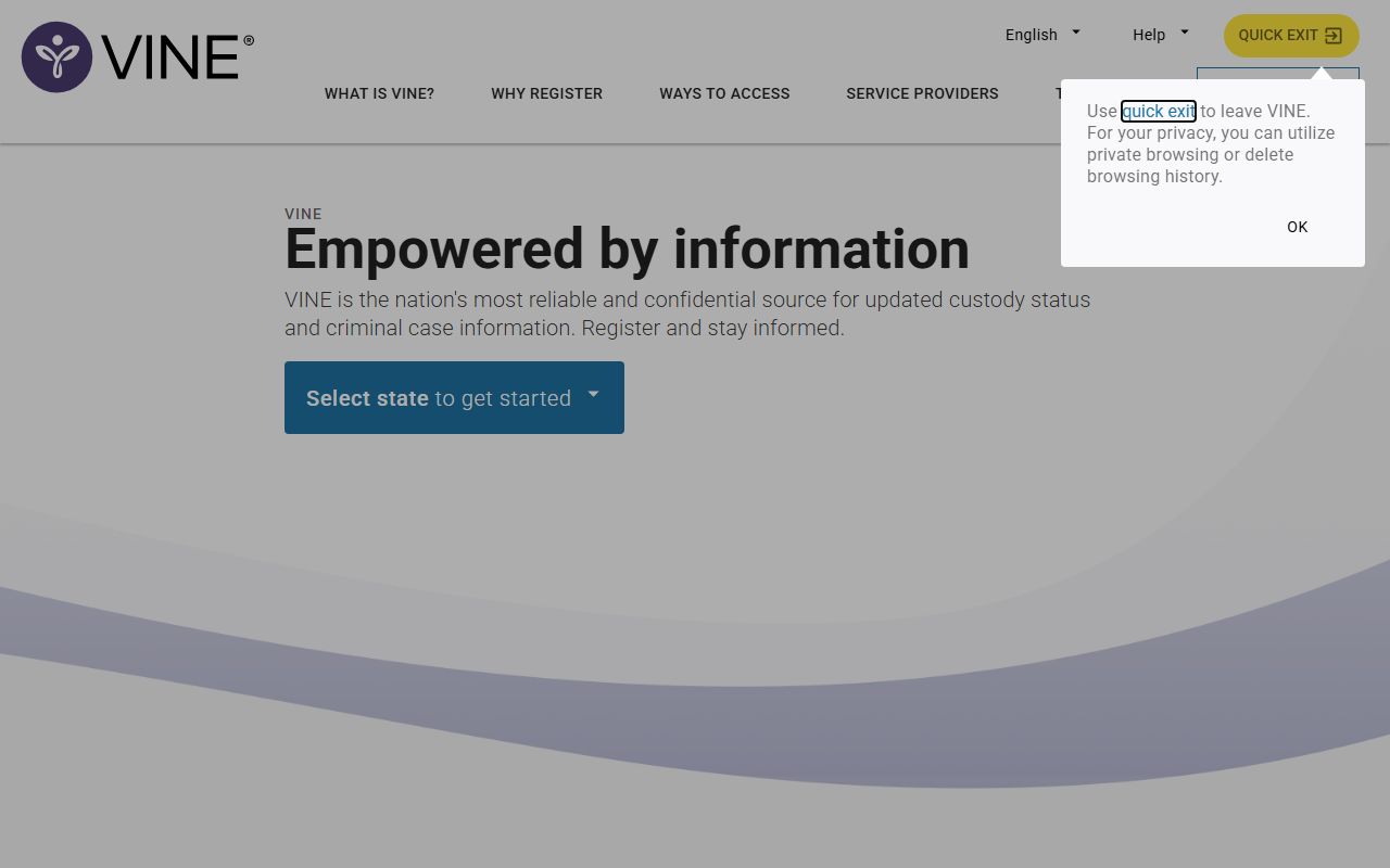 VineLink inmate tracking for Lincoln County recent bookings